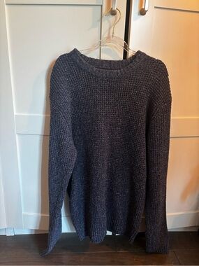 Wellen Men's Recycled Cotton Headlands crewneck Knit Sweater - navy blue casual